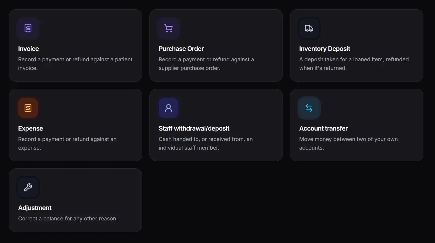 Record a transaction